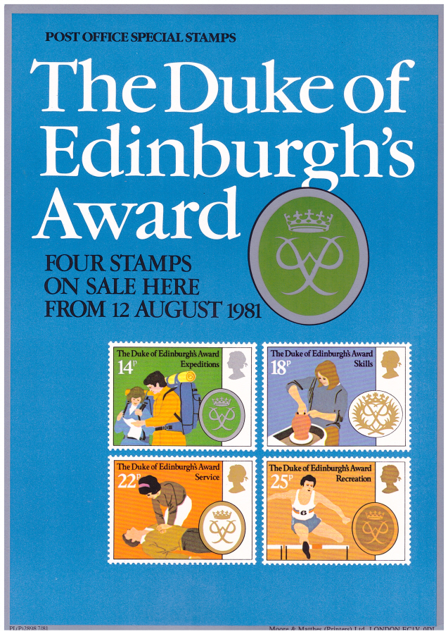 (image for) 1981 Duke of Edinburgh Awards Post Office A4 poster. PL(P) 2898 7/81.